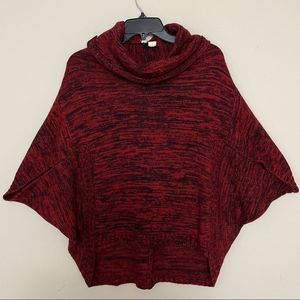 Moth Anthropologie Womens Cowl Neck Poncho Red szM